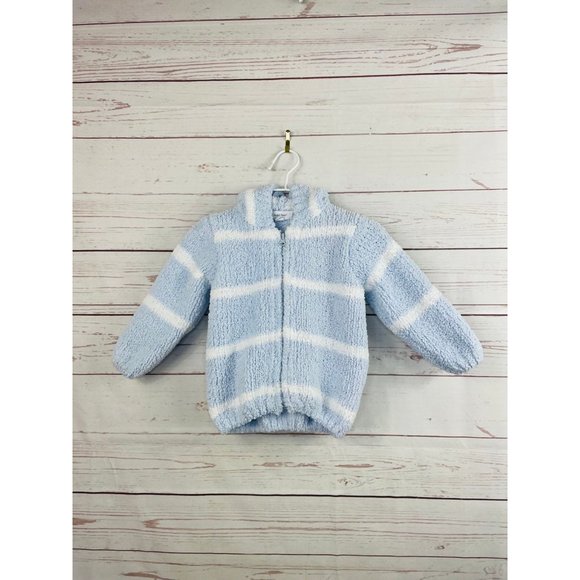 Angel Dear Striped Full Zip Soft Sweater 0-6 Months - Picture 1 of 4